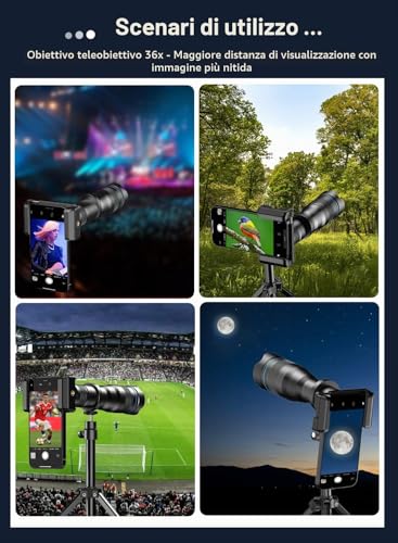 Apexel HD 36X Telephoto Lens for Smartphone, Cell Phone Lens with Tripod for iPhone, Samsung Huawei and Most Smartphones