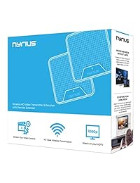 Nyrius WS55 Wireless HDMI Video Transmitter & Receiver for Streaming HD 1080p Video & Digital Audio from A V Receiver, Cable Satellite Box, Blu-ray, PC to TV Projector