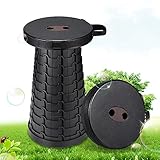 HOKLAN Retractable Folding Stools Sturdy Portable Lightweight Plastic Stool, Holds up 330 Lbs, Outdoor Travel Camping Fishing Garden Folding Stool