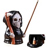 Grim Reaper Incense Holder for Sticks, Halloween Incense Cone Burner Ornaments, Cute Incense Holder, Resin Incense Stick Burner, Ideal for use in Meditation, Incense Smokers and Decoration