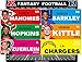 Fantasy Football Draft Board Kit 2019 - Full Color Board & High-Vis Labels