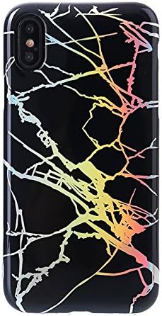 Pastel iPhone 7/8 Plus Case,Rainbow Marble Phone Case Holographic Bling Clear Soft TPU Slim Anti-Scratch Cover Phone for iPhone 6/6S/7/8,iPhone6/6S Plus,iPhonne X (C1, 7/8P)