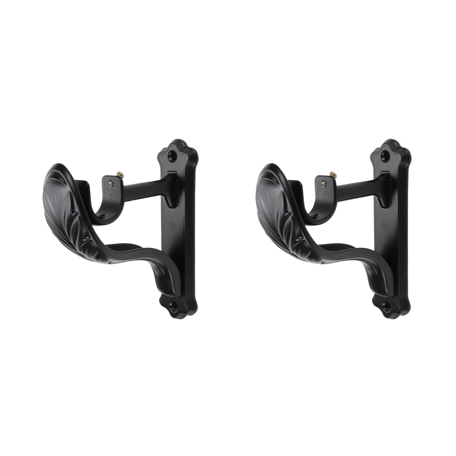 Photo 1 of ***MISSING ONE*** Tsnamay 2Pcs Curtain Rod Brackets Holders, Single Black Retro Wall Mount Brackets for Window Curtains Rod Hangers with Adjustable Screw