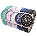 Top Plaza Fashion Women's Analog Watch, PU Leather Band Rose Gold Tone - Turquoise