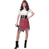 Wizland Women's Pirate Costume Pirate Outfit Women ladies pirate Costume Modest Style Dress with Belt and Headpiece