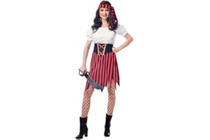 Wizland Women's Pirate Costume Pirate Outfit Women ladies pirate Costume Modest Style Dress with Belt and Headpiece