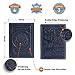 Villini US Passport Holder Cover - Case - Leather Passport Wallet - Organizer For Men Women - Travel Acessories (Navy Blue Vintage)
