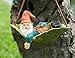 Twig & Flower Mini Gnomes Harley The Happy Miniature Leaf Hammock Gnomes Decor with His Best Blue Bird Buddy Jay Garden Gnomes 4.3