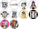 Gorillaz Pinback Buttons Badges/Pin 1 Inch (25mm) Set of 10 New