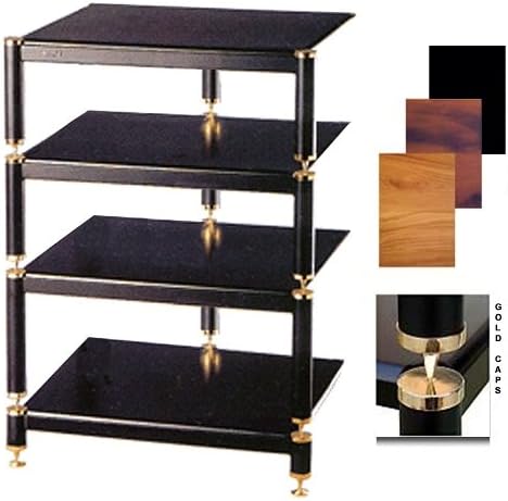 VTI Manufacturing BL304GB-02 3 Gold Capspike Black Poles 1 Black Shelf 7 in. High Additional Shelf