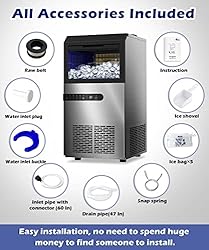 Commercial Ice Maker, 100LBS/24H Under Counter Ice