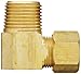 Anderson Metals - 50069-0606 50069 Brass Compression Tube Fitting, 90 Degree Elbow, 3/8