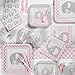 Creative Converting Little Peanut Girl Elephant Baby Shower Tableware Kit, 71 Pieces, Pink