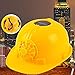 Longay Solar Powered Cooling Fan Safety Helmet Work Hard Hat Solar Safety Cap (Yellow)