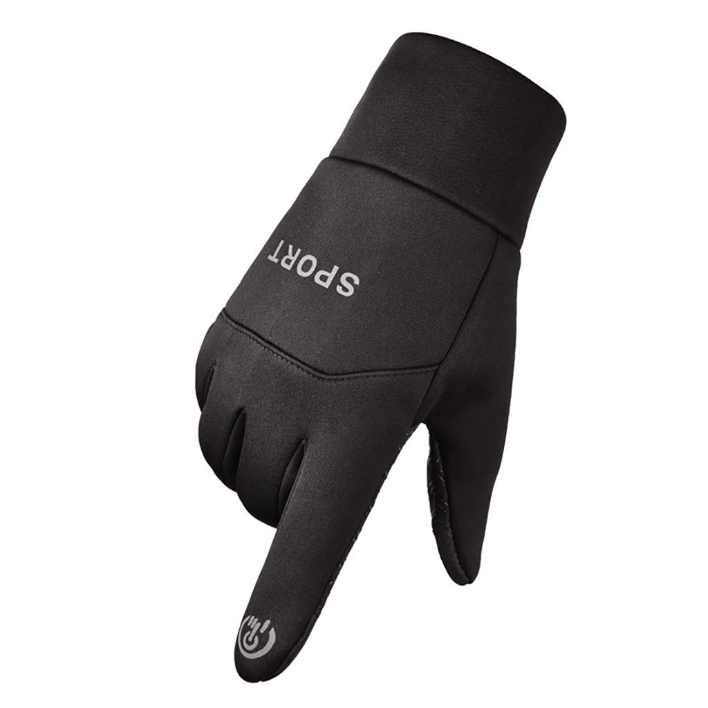 Vovotrade Winter Glove for Men Women Keep Warm Touch Screen Waterproof Windproof Cold Weather Mitten for Cycling Running (M, Black)