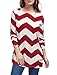 Allegra K Woman Zig-Zag Pattern Knitted Loose Tunic Shirt Red White M