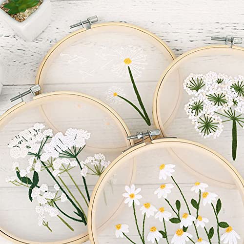 BigOtters 12PCS 3 Inch Embroidery Hoops Set, Bamboo Circle Cross Stitch Hoop Ring Tiny Embroidery Hoop Mini Embroidery Hoop Bulk for DIY Art Craft Handy Sewing