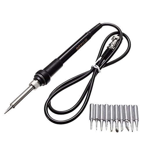 Saver 5 Core Welding Iron Handle With 10pcs Solder Iron Tips For 852D 936 909D