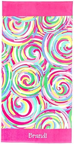 Personalized Summer Fun Cotton Beach Towels 60” x 30" (Sorbet-Personalized)