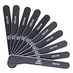 Makartt Professional Nail Files Black Washable Double Sided 100/180 Grit Nail Buffering File 10pcs