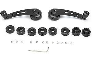 KIMISS 3in Black CNC Aluminum Window Crank Handle Kit for, Manual Window Winder Replacement, Lightweight & Corrosion-Resistan