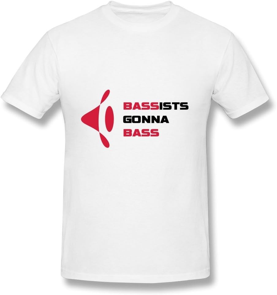 Forgds Men's Bassists Gonna Bass O Neck T Shirt Size S US White