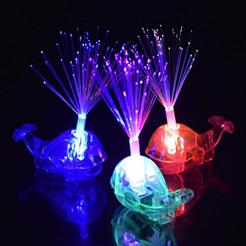Polymer 10pcs LED Whale Optical Fiber Finger Lights Kids Luminous Toy Led Lamp Flash Colorful Optical Fiber Toy for Kids (Random Color)