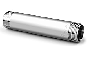 Horiznext stainless steel 304 pipe nipple npt 1/2 male threaded cast fitting, 6 inches length tube sleeve extension connector, schedule 40 conduit hose adapter
