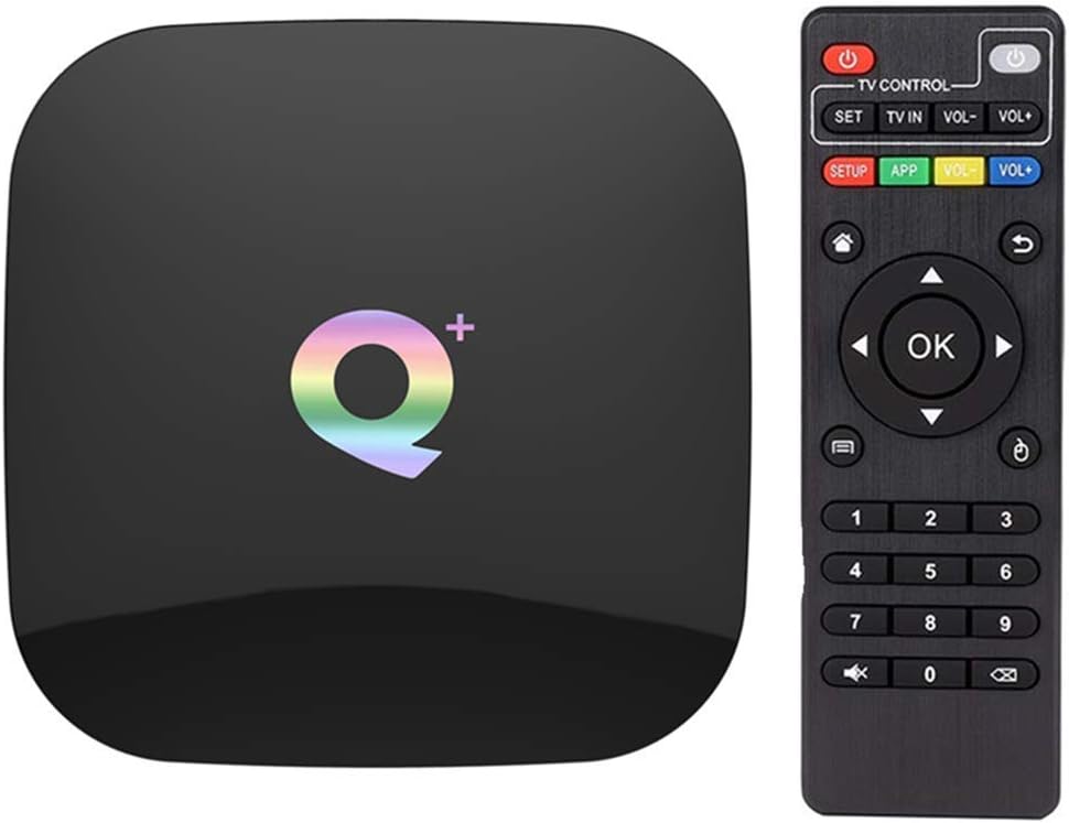 Q Plus Android 9.0 TV Box, Android TV Box 4GB RAM 32GB ROM H6 Quadcore cortex-A53 Support 3D 6K Ultra HD H.265 2.4GHz WiFi USB 3.0 Smart TV Box