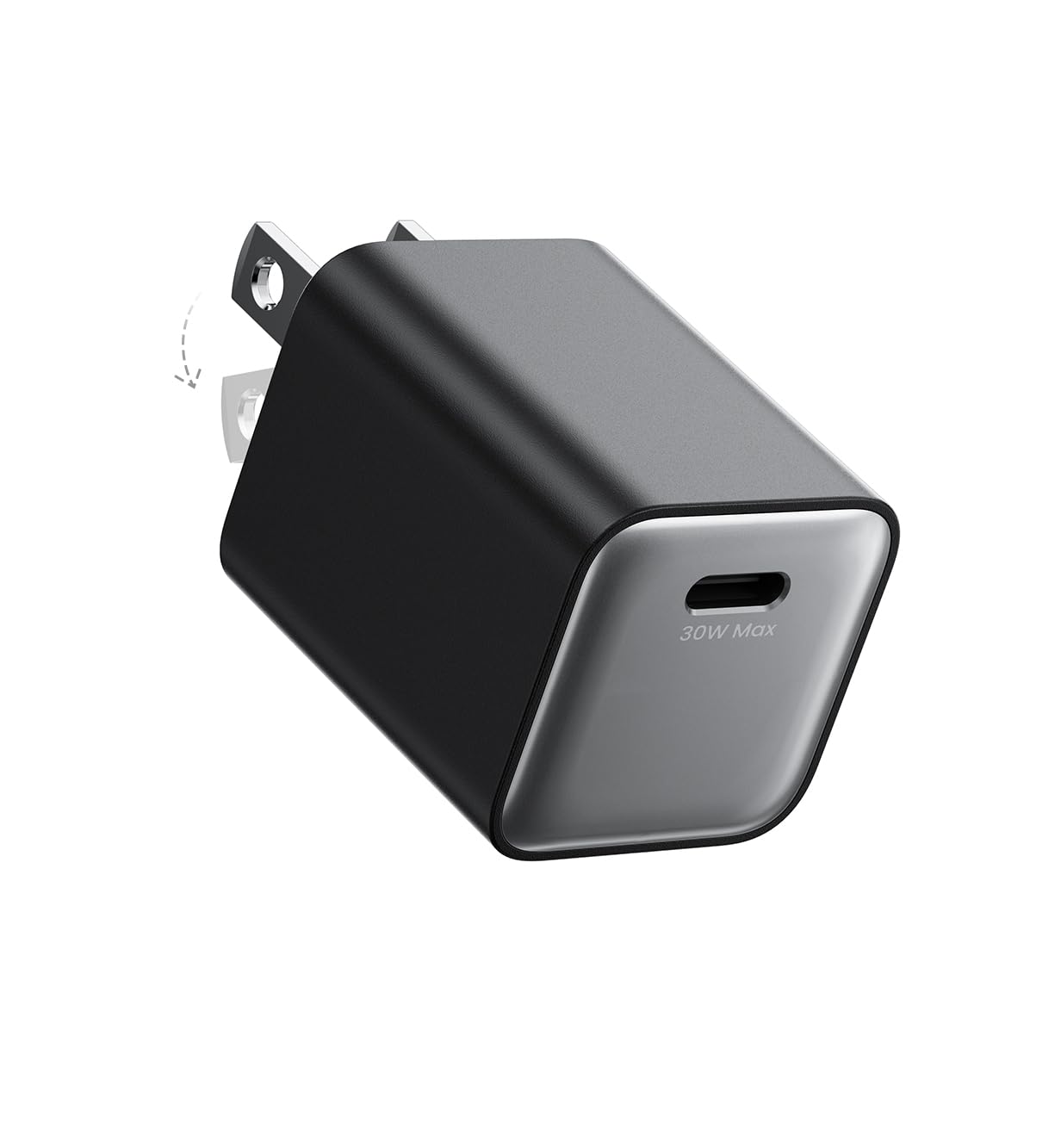 wegear 30W Compact Wall Charger, USB C Charger Block with GaN III Tech, PD3.0 PPS QC4.0 Fast Charging Foldable Power Adapter for iPhone 17 16 15, Galaxy, Pixel, iPad, AirPods (Black, 1 Pack)