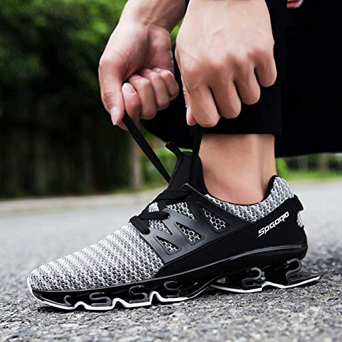 Wander G Mens Casual Walking Shoes Blade Outdoor Sport Sneakers Mesh Breathable Fashion Shoe for Sports Gym Walking (44 EU = Men 10.5 D(M) US, Gray) - Thumbnail 6