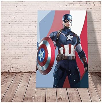 Amazon De Farbung Nach Zahlen Captain America Modulares Malen American Hero Digital Malen Nach Zahlen Diy Digital Painting30 45cm Kein Rahmen