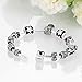 Naivo Designer Inspired Crystal Snake Chain Murano Glass Beads Charm Bracelet, Midnight Passion