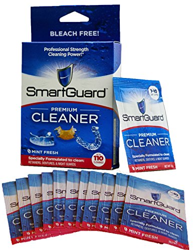 SmartGuard PREMIUM CLEANER Crystals antibacterial for mouth Clear Braces, Retainer Cleanser or Dental Oral Night Guard Partial Denture, Invisalign Ortho, Sport & Sleep anti Snore appliance, TMJ Splint