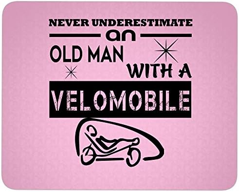 An Old Man great gift idea Mousepad, With A Velomobile Mouse Pad (Mouse Pad -Light Pink)