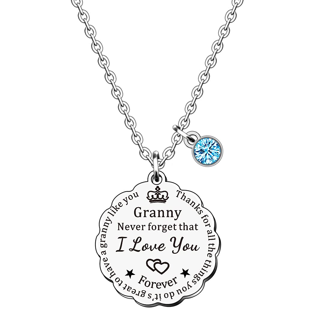SMARGO Granny Charm Necklace Jewellery Gifts For Women Mothers Day Birthday Christmas Presents Thanks For All The Things You Do