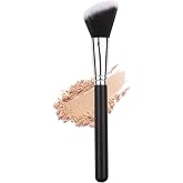 IPRESTA Angled Blush Brush Black Shinny Wood Handle Brush for Contour, Blush and Bronzer Makeup Application (F09)