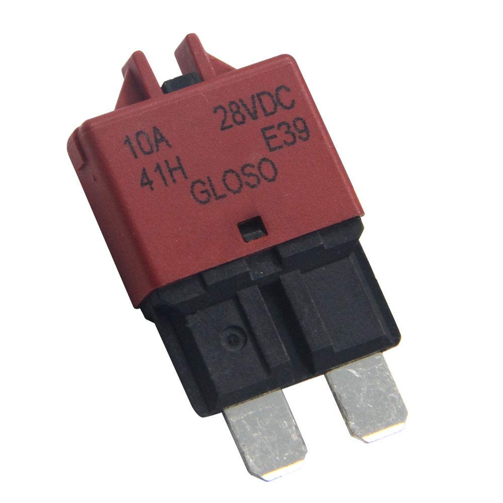 RKURCK 12V-28V DC Manual Reset Low Profile ATC Circuit Breaker Resettable Blade Fuse 10A