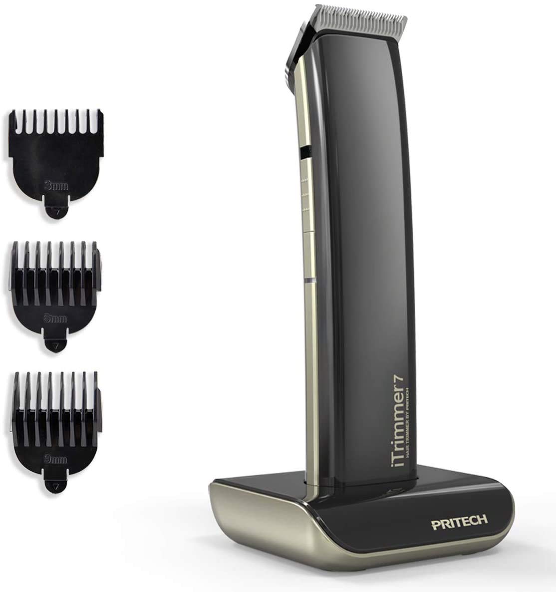 PRITECH Mens Hair Clippers Cordless, Hair Trimmers for Men and Family，Electric Haircut Kit with Ceramic Blade and Stainless Steel,4 Guide Comb,USB Cable