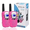 Retevis-RT388-Kids-Walkie-Talkies-PMR446-8-Channels-Pink-Walkie-Talkie-for-Girls-Flashlight-VOX-Children-Toy-Gifts-for-Kids-Easter-EggsPink1-Pair Retevis RT388 Walkie Talkies for Kids, Long Range 8CH Toy Gifts for 3-12 Years Old Boys Girls, with Backlit LCD…