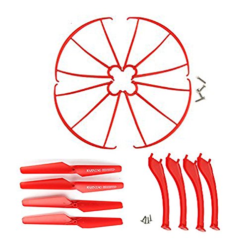 Coolplay Main Blade & Propeller Protectors Blades Frame & Landing Skid & Motors Included Mounting Screws Spare Part for Syma X5SC X5SW RC Quadcopter