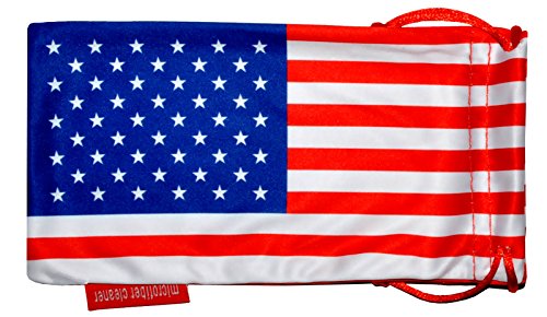 Classic American Patriot Flag Sunglasses USA Smoke Lens White American Flag Frame OWL