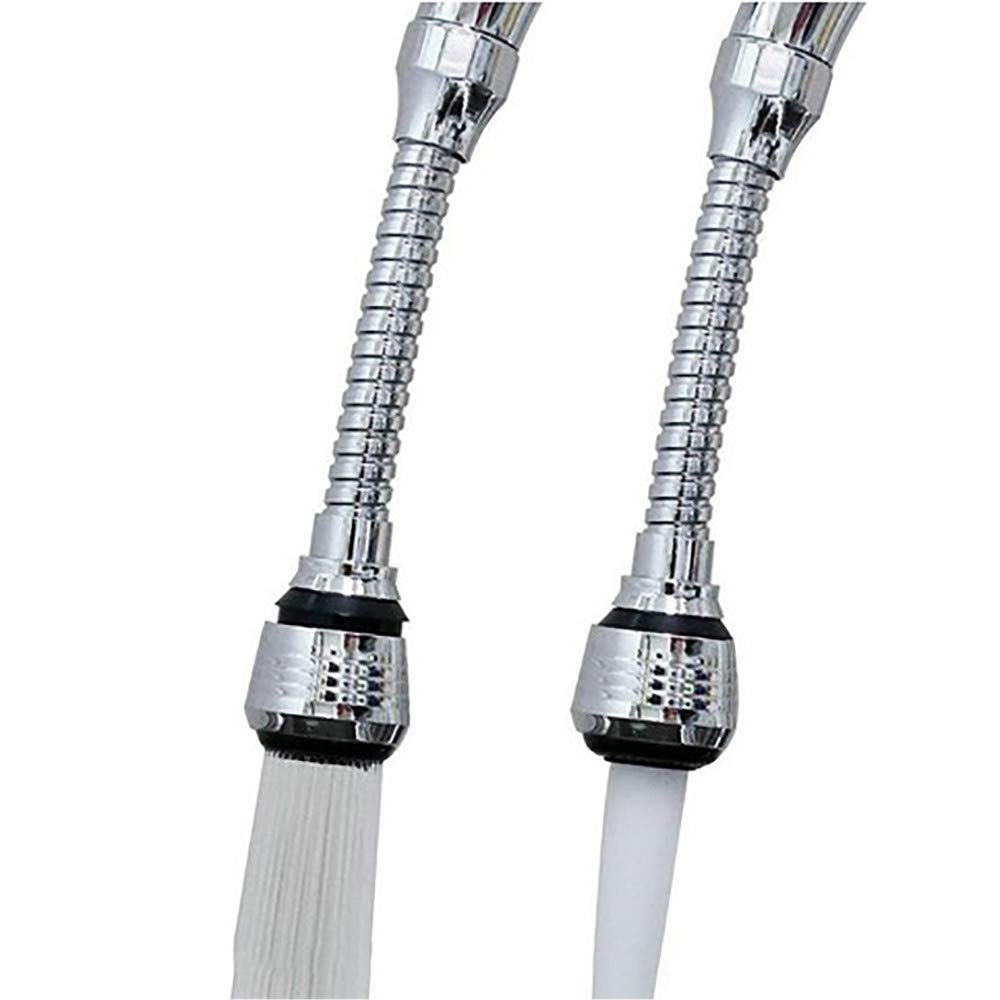 Sugely Flexible Faucet Sprayer Turbo Flex 360 Sink Faucet Sprayer Jet Stream,Stainless Steel Handle Extension Faucet Attachment with Adapter (15.5 cm, Silver)