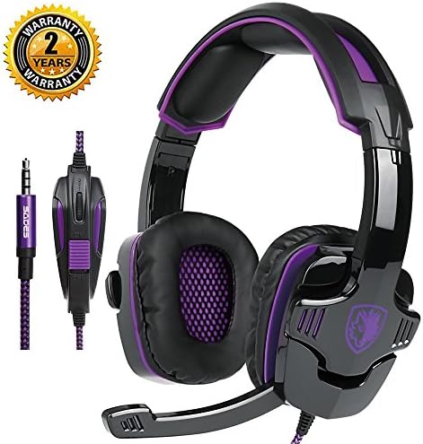 Game Headset Gaming Headphone Noise Cancelling Over Ear Headset SADES SA-930 3.5mm Stereo Sound Music with Mic Volume Control Gamer Headphone for PS4 New Xbox One Laptop Tablet PC Mobile