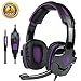 Game Headset Gaming Headphone Noise Cancelling Over Ear Headset SADES SA-930 3.5mm Stereo Sound Music with Mic Volume Control LED light Gamer Headphone for PS4 New Xbox One Laptop Tablet PC Mobile