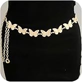 QWALIT Silver Gold Chain Belt for Women - Fashion Silver Waist Chain Belt With Star, Butterfly, Heart - Metal Belt, Music Festival Y2K Accessories Y2K Outfit