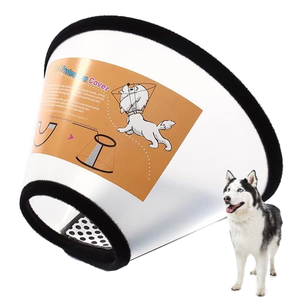 Dog Cone Collar After Surgery Recovery Collars for Dogs Cats, Cats Dog Cones for Anti-Licking Pet Protective Neck Cone Stop Licking, Adjustable Plastic Soft Collar for Wound Dogs and Cats（NO：6）