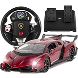 Best Choice Products 1/14 Scale Wheel Remote Control Lamborghini Veneno RC Car w/ Gravity Sensor, Sound, Lights - Red