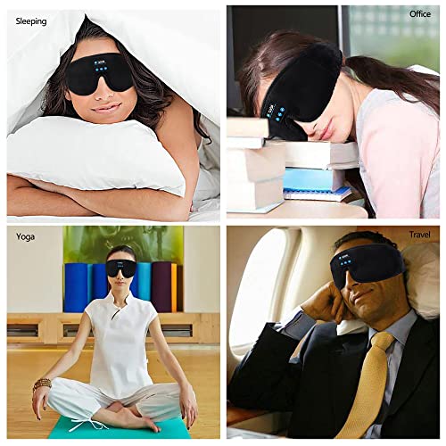 Q5Q6 Sleep Headphones, 3D Bluetooth Sleep Mask, Wireless Sleeping Headphones for Side Sleepers, Sleep Mask with Bluetooth Headphones Insomnia Travel Nap Gifts Men Women