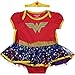 WARNER BROS DC Comics Justice League Wonder Woman Newborn Baby Girls Cosplay Costume Bodysuit Dress Cape and Headband Set 3-6 Months